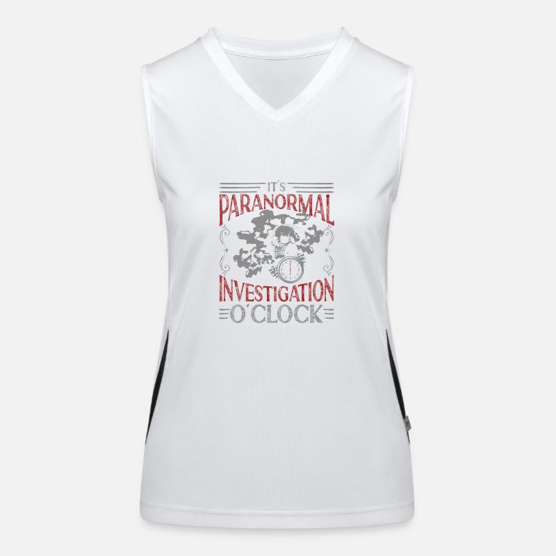 Professional Ghost Hunter Funny Paranormal O'clock Women's Functional Contrast Tank Top