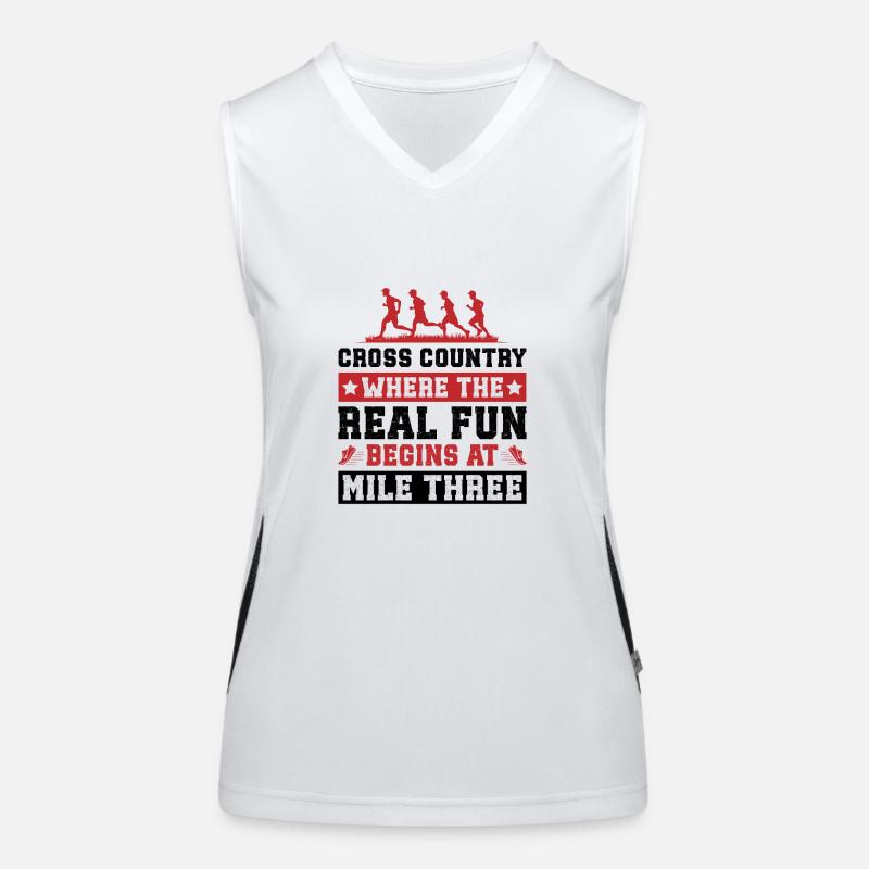Cadeaux de course XC - Idée de design parfaite pour XC Runner Débardeur respirant contrasté Femme