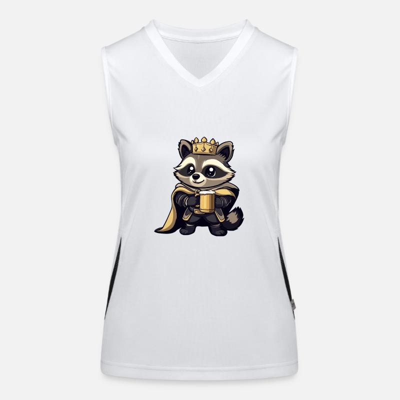 Waschbär Bier Lustig Funktionelles Kontrast-Tank Top für Frauen