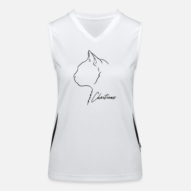 Chartreux Katze Profil Katzen Wilsigns Funktionelles Kontrast-Tank Top für Frauen