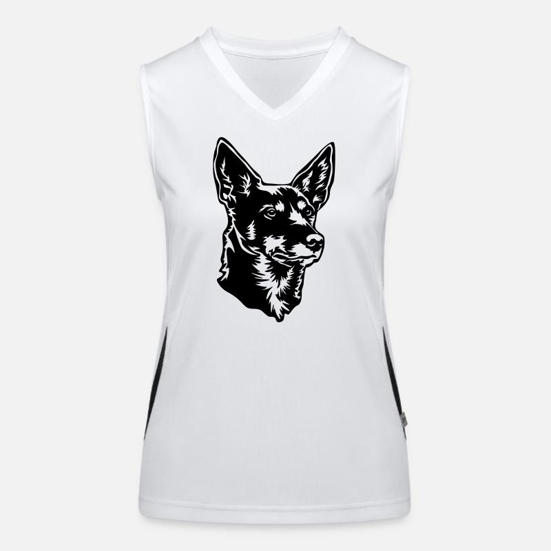 Australian Kelpie Kopf Funktionelles Kontrast-Tank Top für Frauen