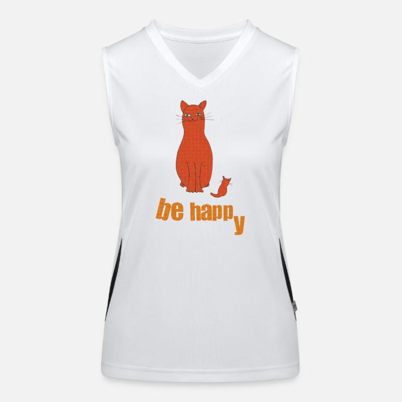 chat être heureux Débardeur respirant contrasté Femme