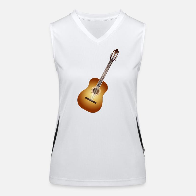 belle guitare acoustique dans des tons chauds Débardeur respirant contrasté Femme
