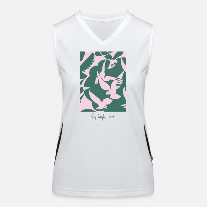 Fly High, Bird – Elegantes Vogel-Design Funktionelles Kontrast-Tank Top für Frauen