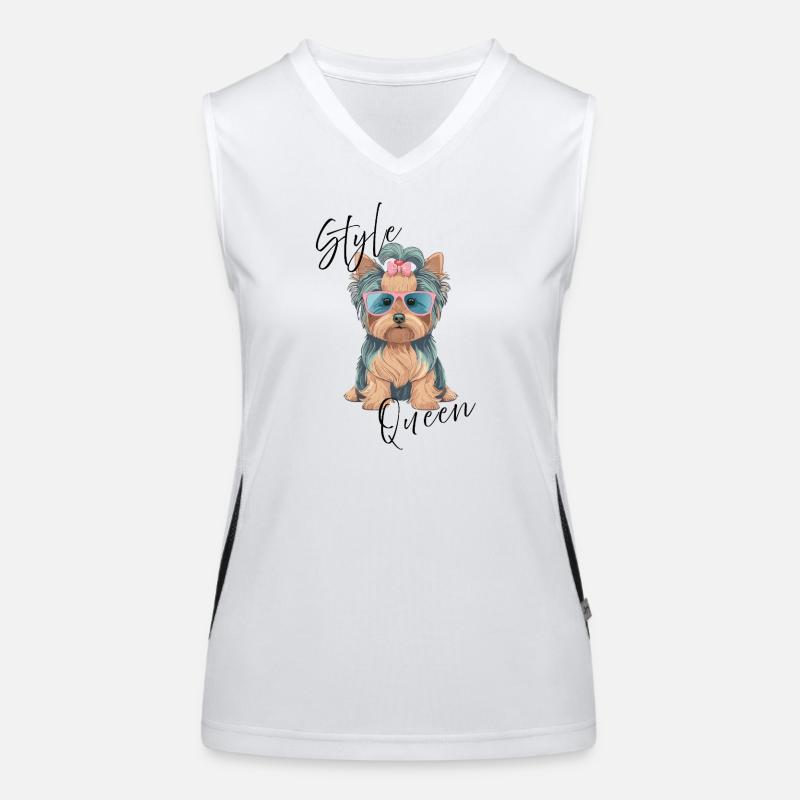 Style Queen Yorkshire Terrier Funktionelles Kontrast-Tank Top für Frauen