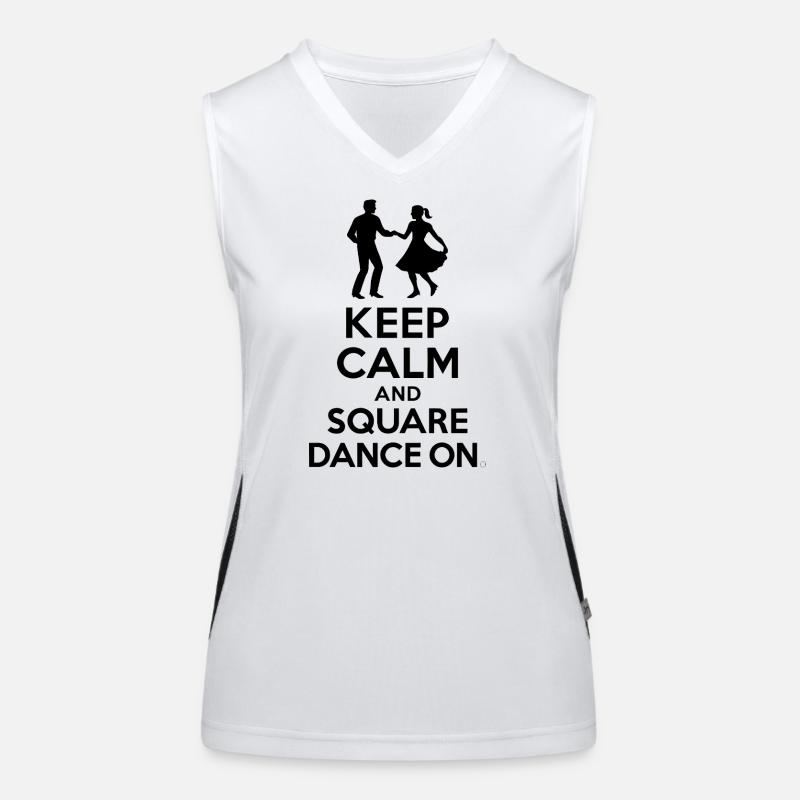 Keep Calm and Square Dance On Funktionelles Kontrast-Tank Top für Frauen