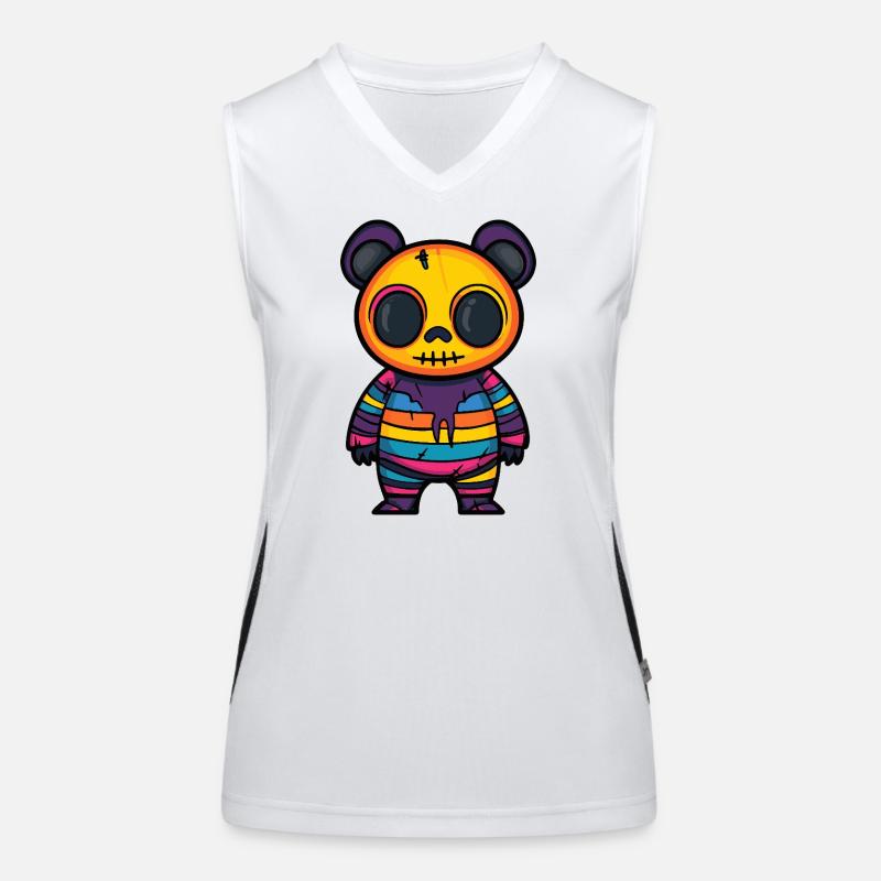 Panda Halloween Comic Lustig Funktionelles Kontrast-Tank Top für Frauen
