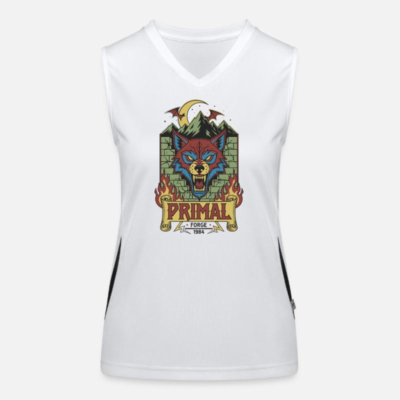 Primal Wolf Forge 1984 Funktionelles Kontrast-Tank Top für Frauen