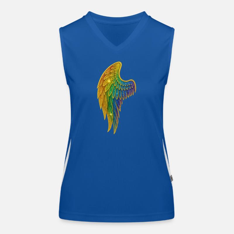 Rainbow Glitter Wings Women's Functional Contrast Tank Top