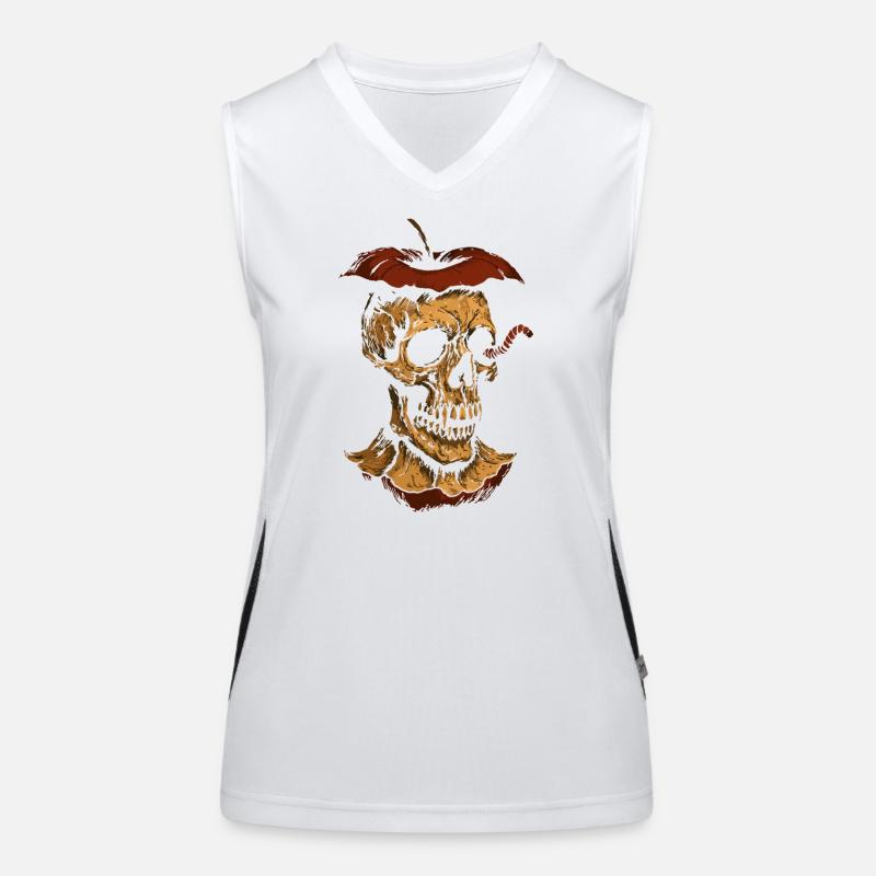 Dunkler Apfelschädel Funktionelles Kontrast-Tank Top für Frauen