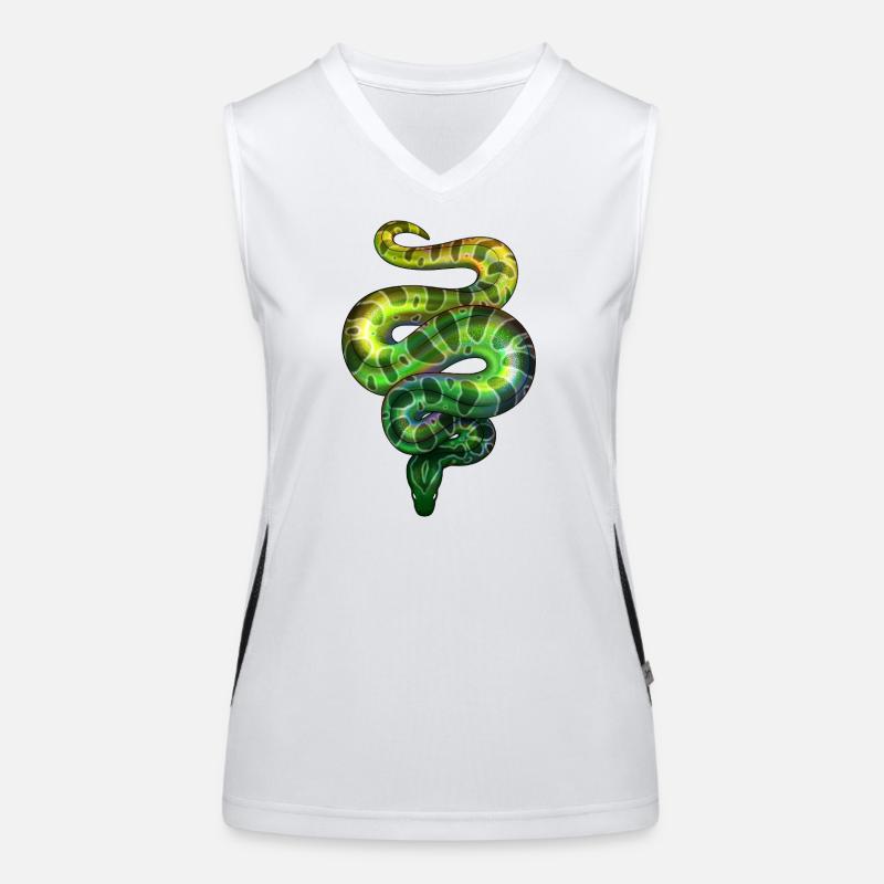 Neon Snake Green - Women's Functional Contrast Tank Top - white/black
