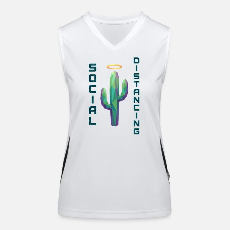 Social Distancing Cactus Women's Functional Contrast Tank Top