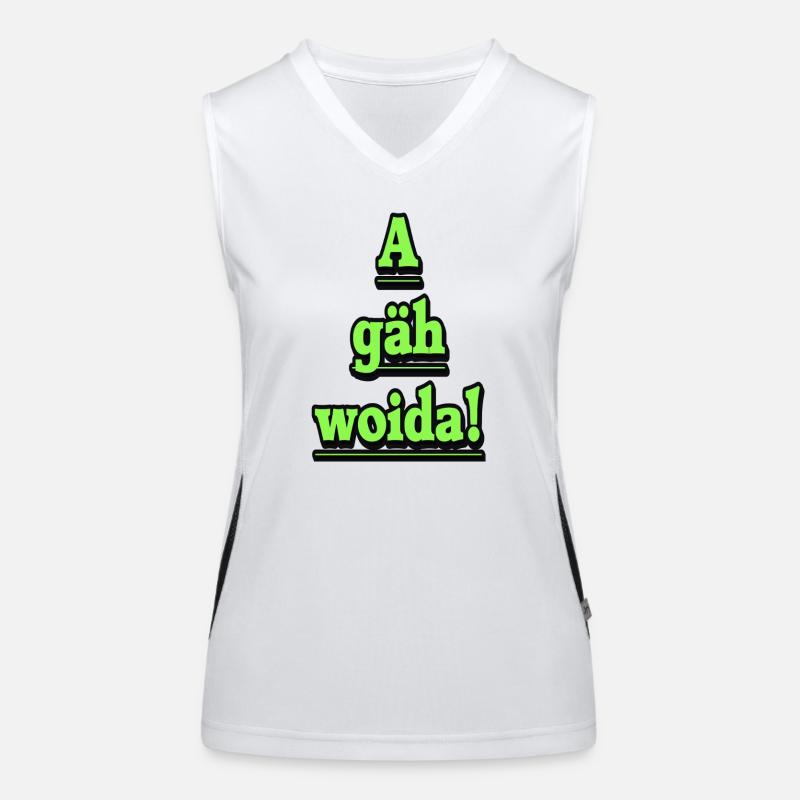 Neon Typo Stacking Design Women's Functional Contrast Tank Top