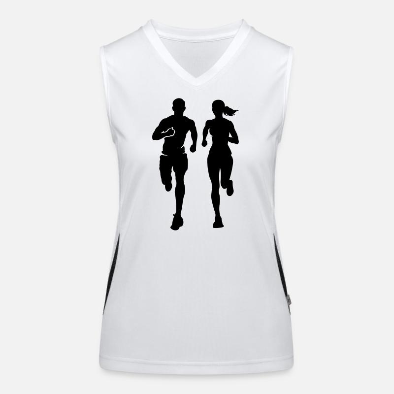 Marathonläufer Team Silhouette Marathon Funktionelles Kontrast-Tank Top für Frauen