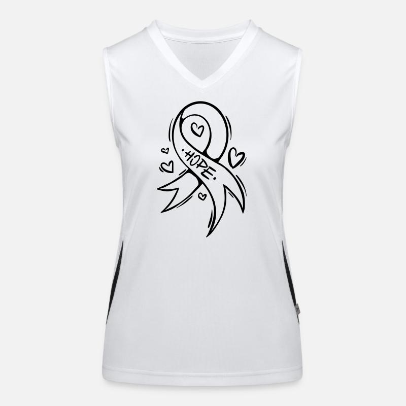 Hope Cancer Loop Heart Women's Functional Contrast Tank Top