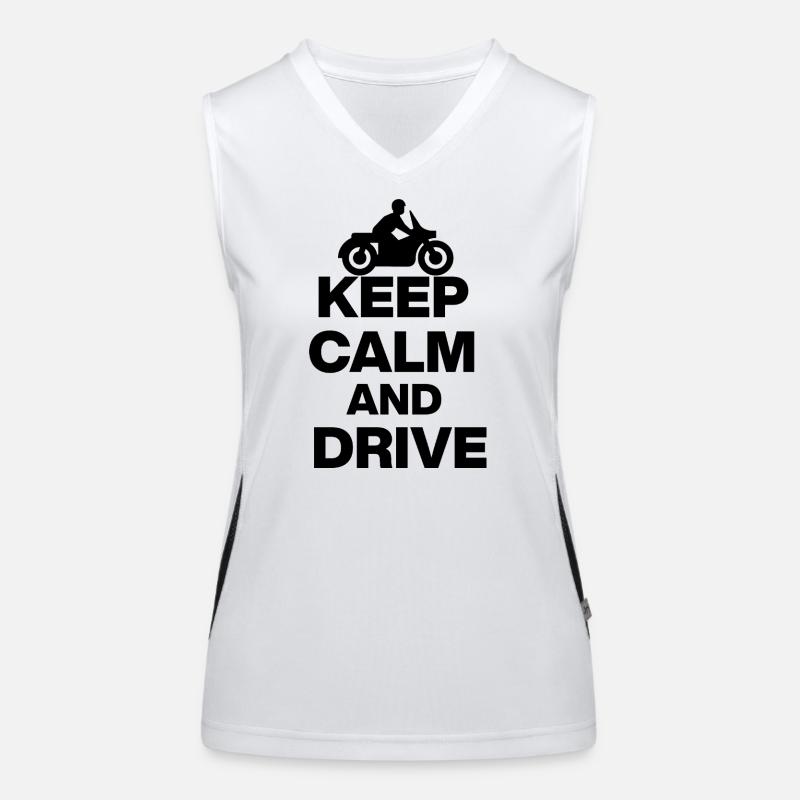 KEEP CALM AND DRIVE! MOTORCYCLE BIKER FREEDOM blak Women's Functional Contrast Tank Top