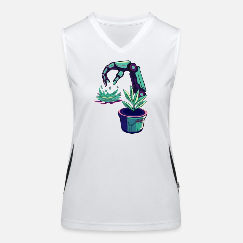Neonroboter  Funktionelles Kontrast-Tank Top für Frauen