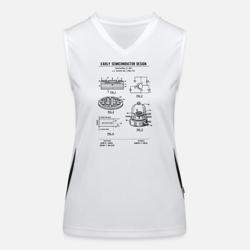 Conception précoce d’impression à semi-conducteurs brevet T- Débardeur respirant contrasté Femme