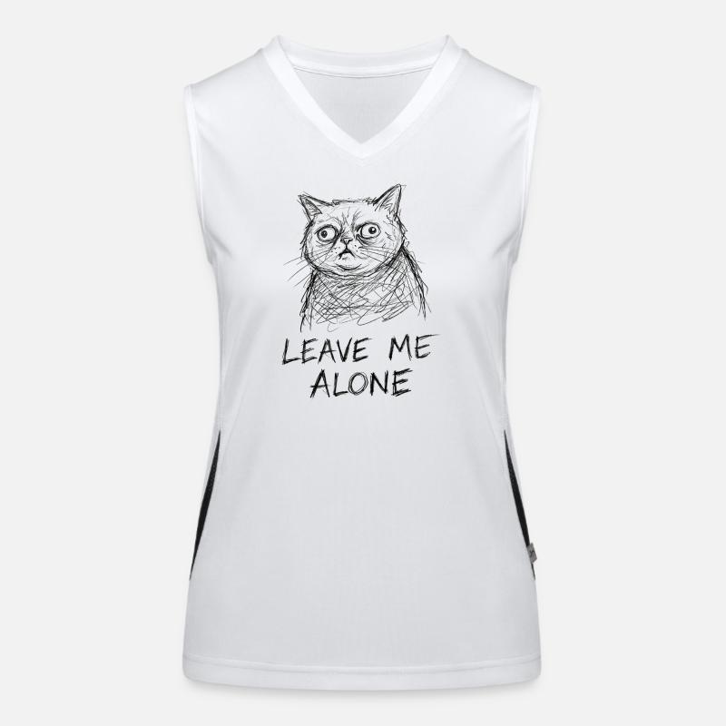 Katzen-Skizze Leave Me Alone Funktionelles Kontrast-Tank Top für Frauen