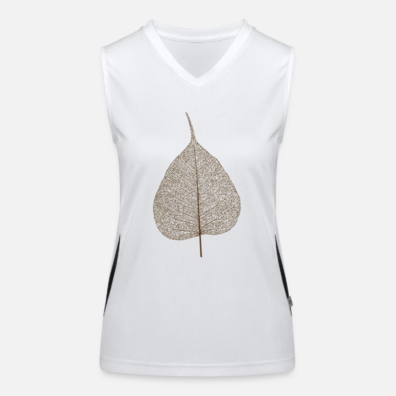 leaf tree forest skeleton pattern nerve love heart Women's Functional Contrast Tank Top