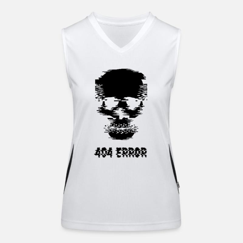 404 Error Skullhead Design Funktionelles Kontrast-Tank Top für Frauen