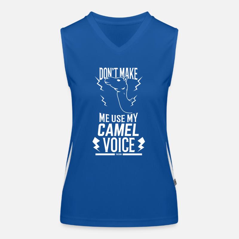 Ne me faites pas utiliser ma voix de chameau Débardeur respirant contrasté Femme