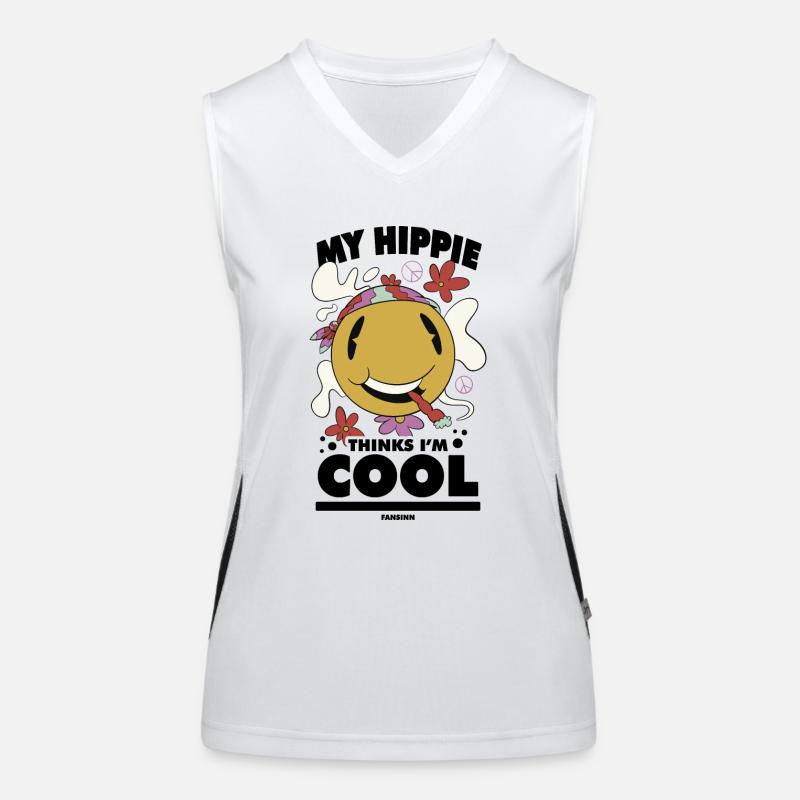funny hippie Women's Functional Contrast Tank Top