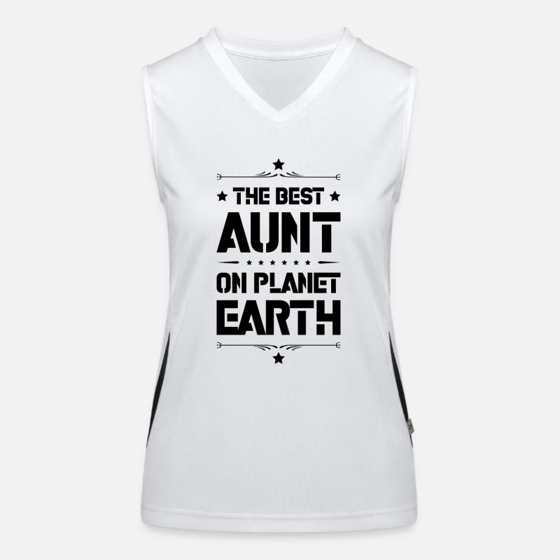Beste Tante Spruch Funktionelles Kontrast-Tank Top für Frauen