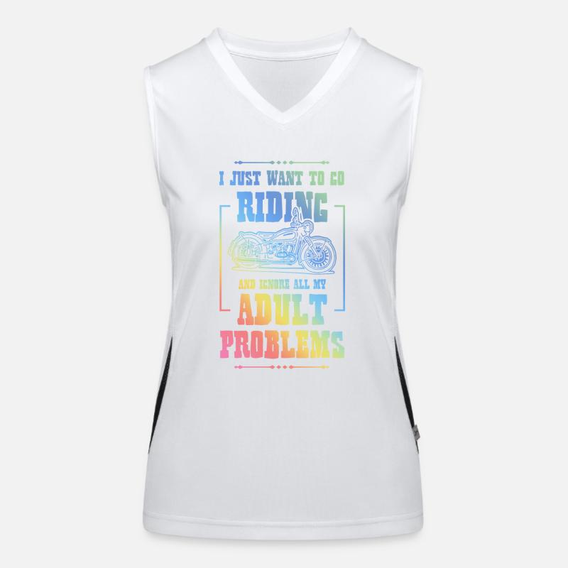 Ride Motorrad Spruch Funktionelles Kontrast-Tank Top für Frauen