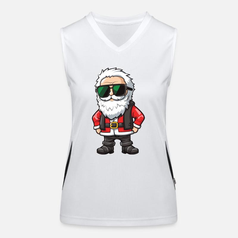 Weihnachtsmann Comic Santa Funktionelles Kontrast-Tank Top für Frauen