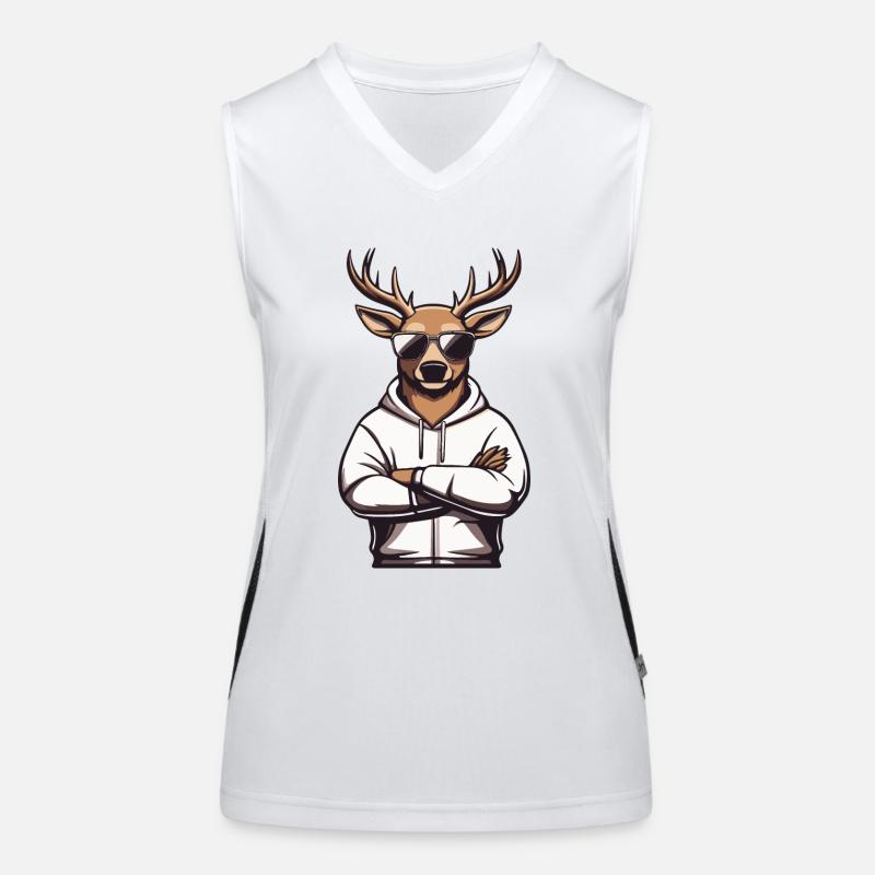 Reh Sonnenbrille Comic Funktionelles Kontrast-Tank Top für Frauen