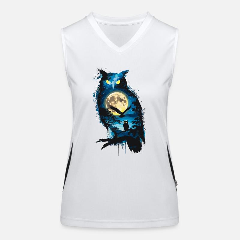 Niedliche Eule als Zauberer für einen Eulen Fans Funktionelles Kontrast-Tank Top für Frauen