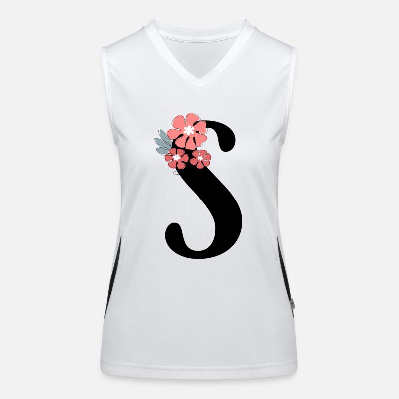 Lettre S fleurs minimalistes Débardeur respirant contrasté Femme