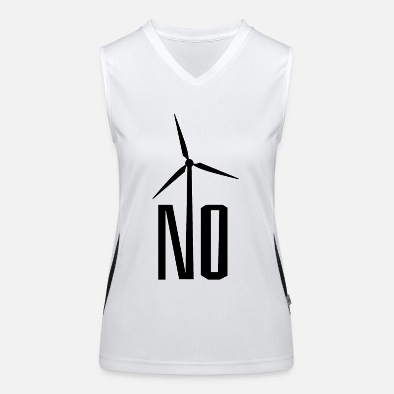 NON! Éolienne non merci - danger pour les oiseaux Débardeur respirant contrasté Femme