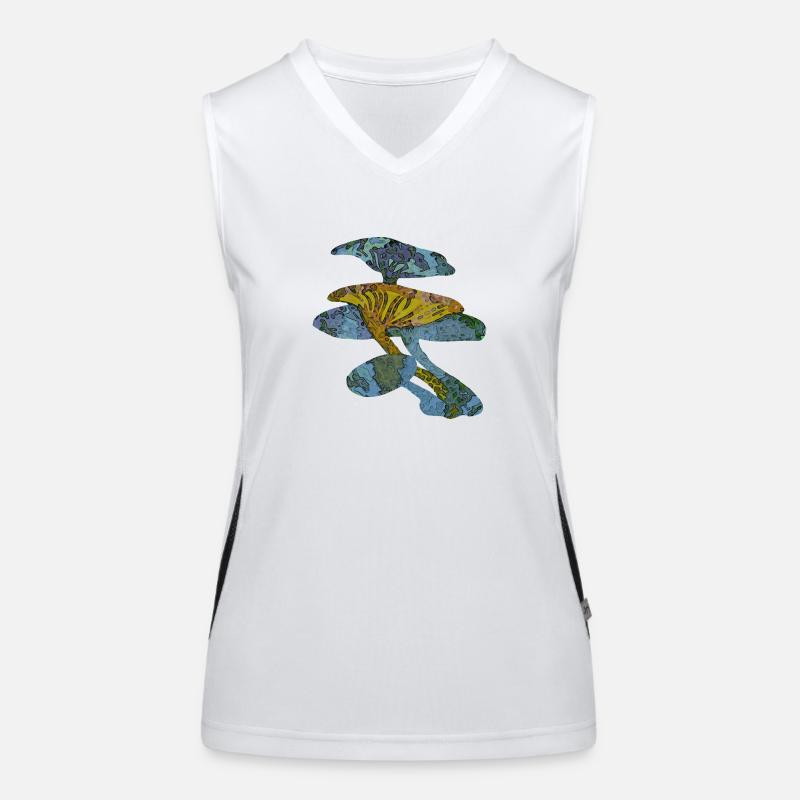 Blaue Pilze Funktionelles Kontrast-Tank Top für Frauen