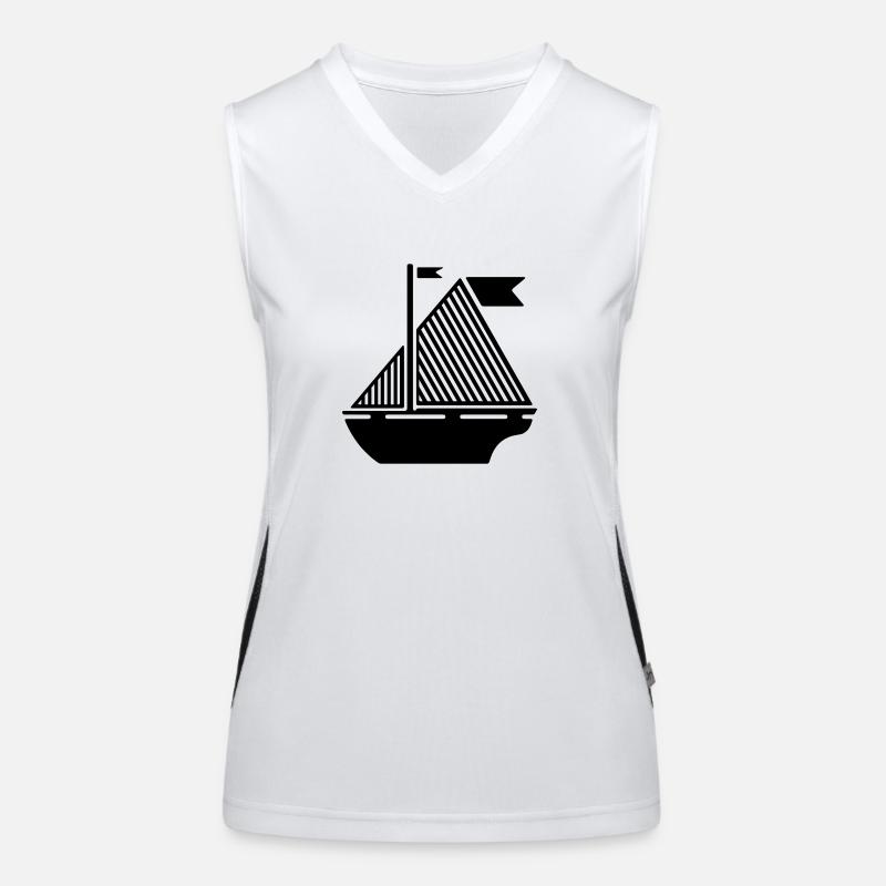 Boot Illustration Funktionelles Kontrast-Tank Top für Frauen