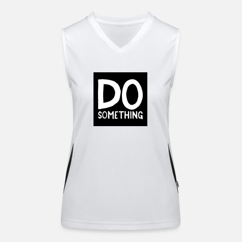 DO something black and white Women's Functional Contrast Tank Top