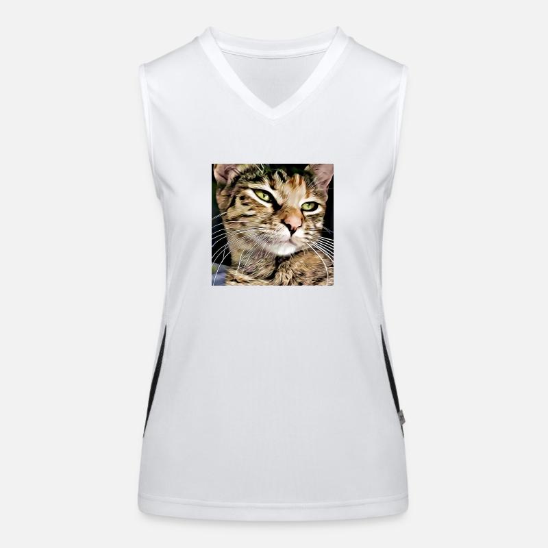 Portrait de chat tabby Débardeur respirant contrasté Femme