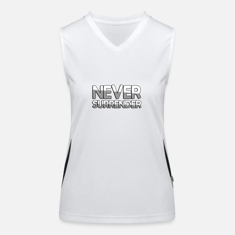 NEVER SURRENDER - Gaming Funktionelles Kontrast-Tank Top für Frauen