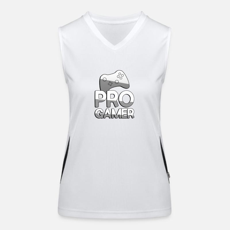 PRO GAMER + Controller - Gaming Funktionelles Kontrast-Tank Top für Frauen