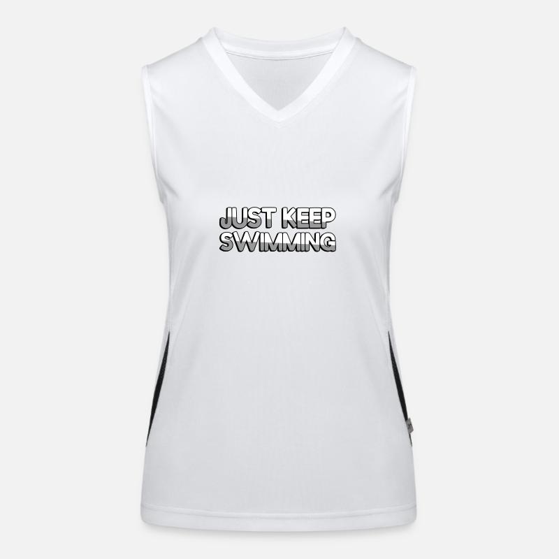 JUST KEEP SWIMMING - Schwimmen Funktionelles Kontrast-Tank Top für Frauen