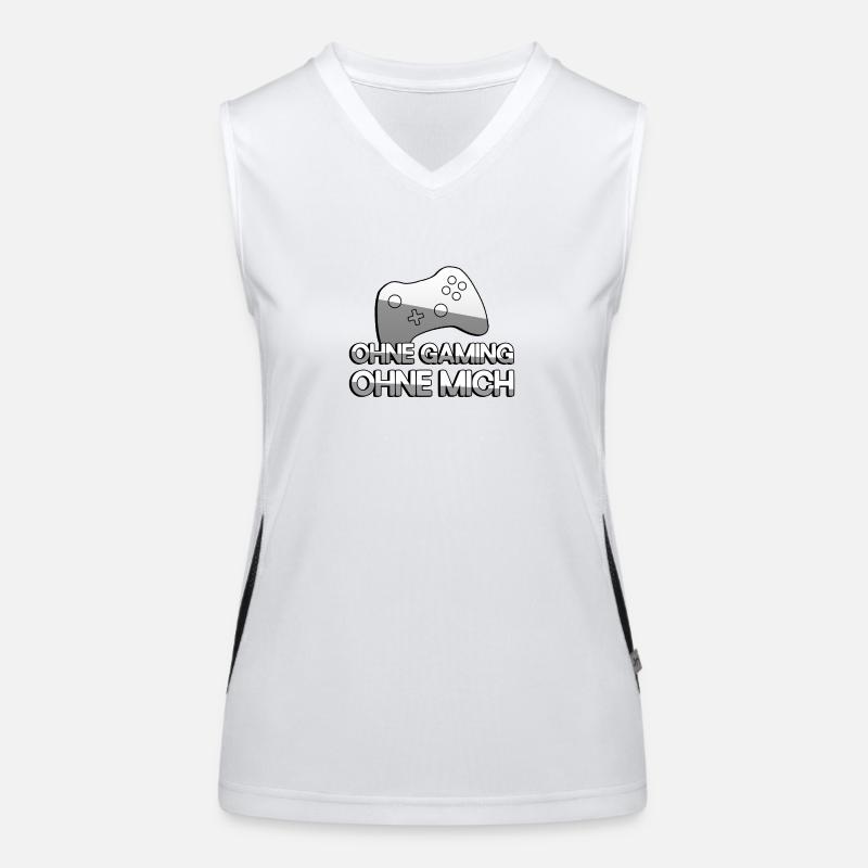 OHNE GAMING OHNE MICH + Controller - Gaming Funktionelles Kontrast-Tank Top für Frauen