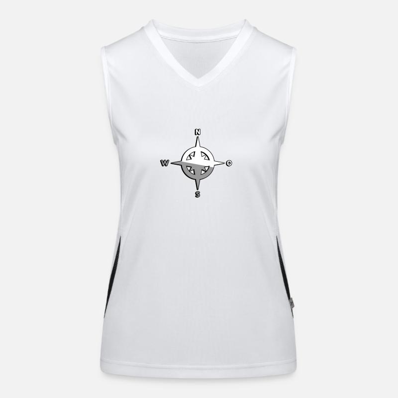 Kompass - Illustration Funktionelles Kontrast-Tank Top für Frauen