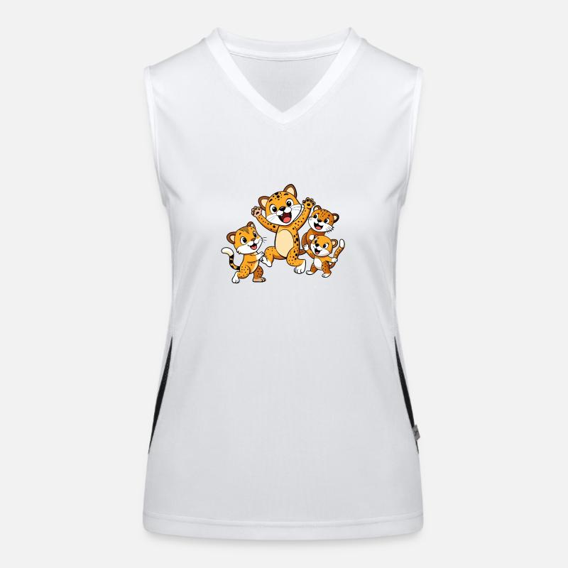 Jubilant Jaguarundi Playing with Siblings Women's Functional Contrast Tank Top