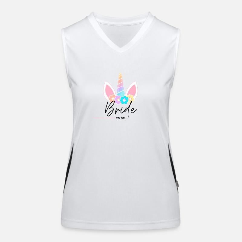 Bride to be mit Einhorn Krone Funktionelles Kontrast-Tank Top für Frauen