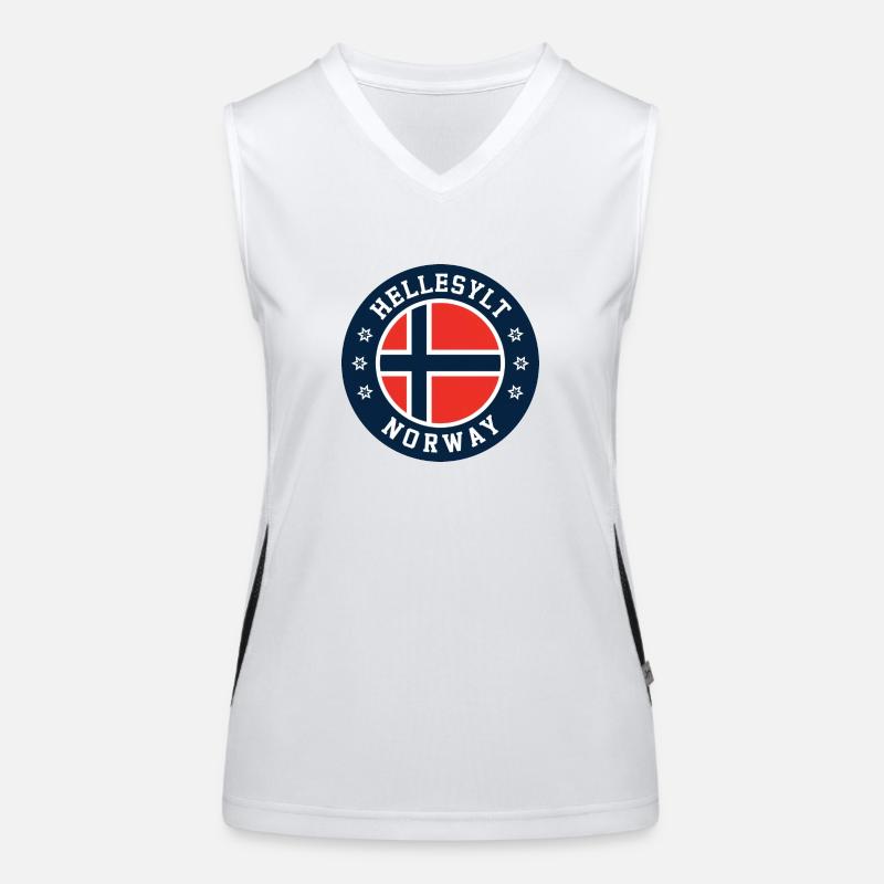 Hellesylt Norwegen Flagge Funktionelles Kontrast-Tank Top für Frauen