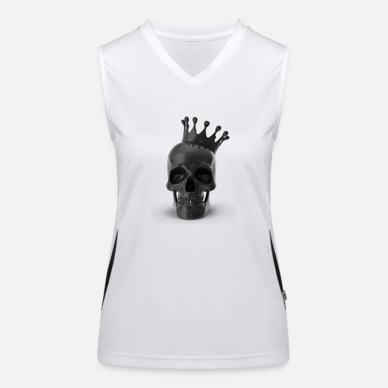 Black Skull with Crown 3D Funktionelles Kontrast-Tank Top für Frauen