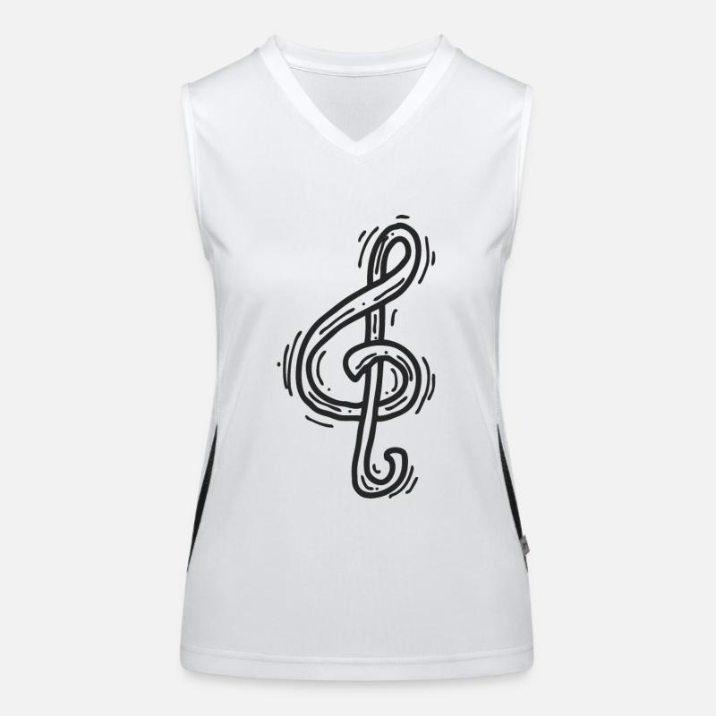 Fröhliche Musiknote Funktionelles Kontrast-Tank Top für Frauen