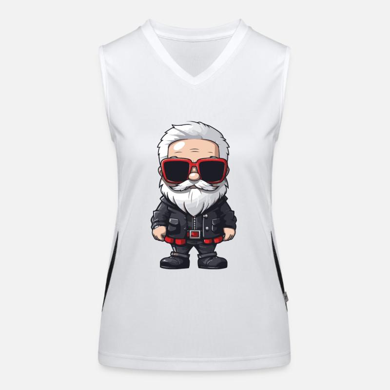 Weihnachtsmann Santa Comic Funktionelles Kontrast-Tank Top für Frauen