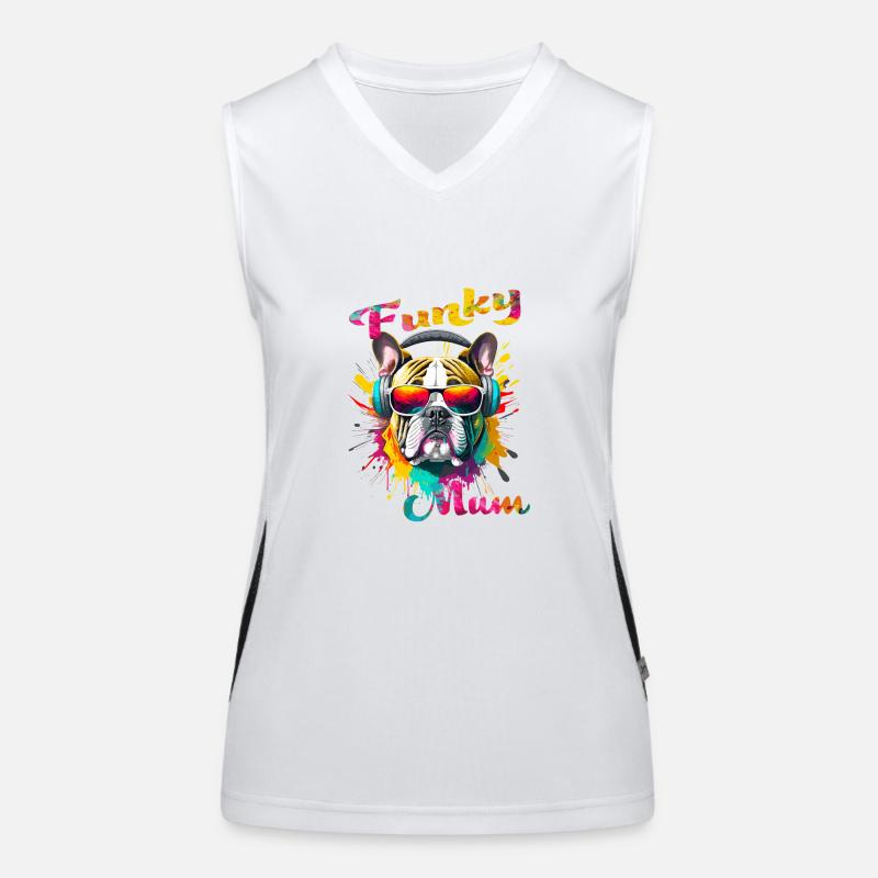 Funky Mama. Geburtstag, Muttertag. Hund Funktionelles Kontrast-Tank Top für Frauen
